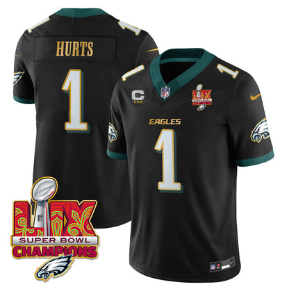 Men's Philadelphia Eagles Super Bowl LIX Champions Gold Trim Vapor Limited Jersey - All Stitched