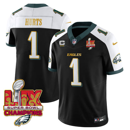 Men's Philadelphia Eagles Super Bowl LIX Champions Gold Trim Vapor Limited Jersey - All Stitched