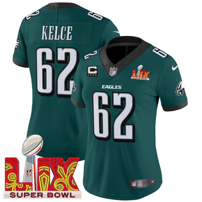 Women's PHI Super Bowl LIX Patch Vapor Limited Jersey - Stitched