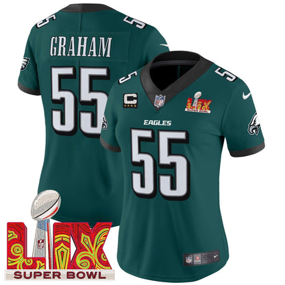 Women's PHI Super Bowl LIX Patch Vapor Limited Jersey - Stitched