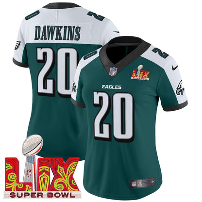 Women's PHI Super Bowl LIX Patch Vapor Limited Jersey - Stitched