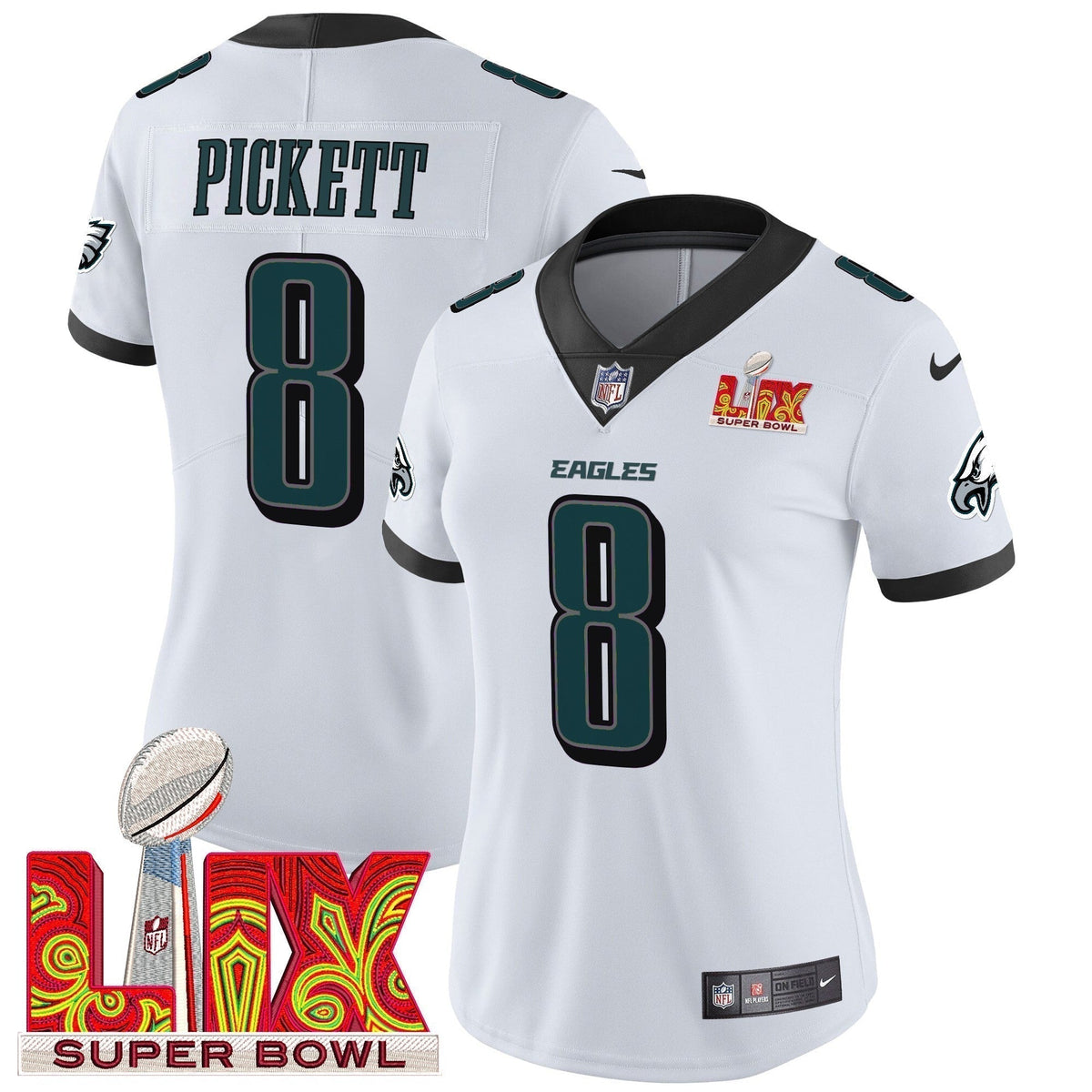Women's PHI Super Bowl LIX Patch Vapor Limited Jersey - Stitched