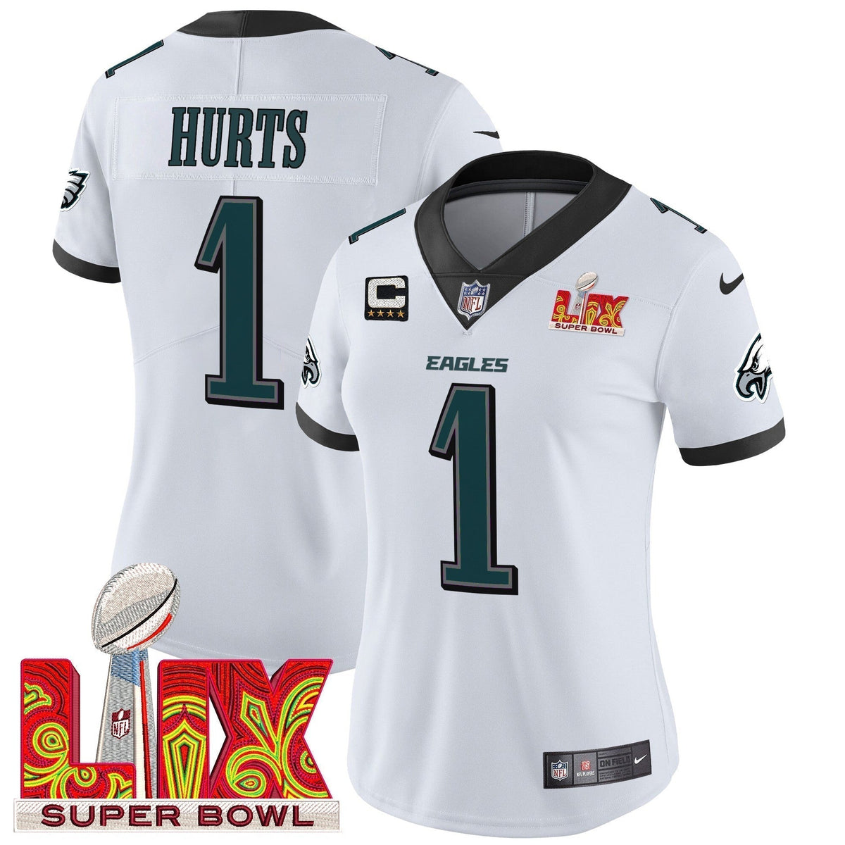 Women's PHI Super Bowl LIX Patch Vapor Limited Jersey - Stitched