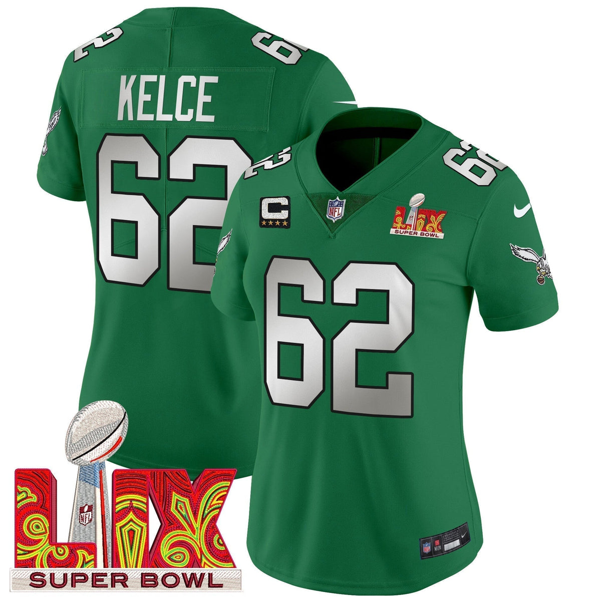 Women's PHI Super Bowl LIX Patch Vapor Limited Jersey - Stitched