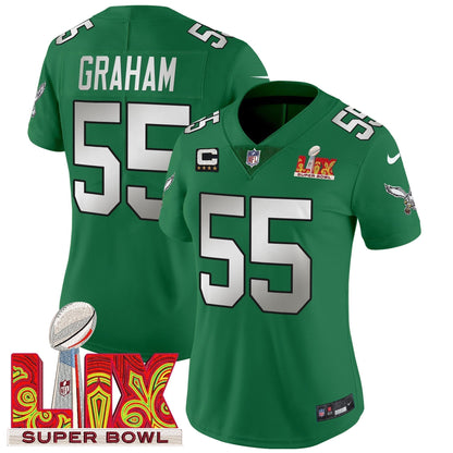 Women's PHI Super Bowl LIX Patch Vapor Limited Jersey - Stitched