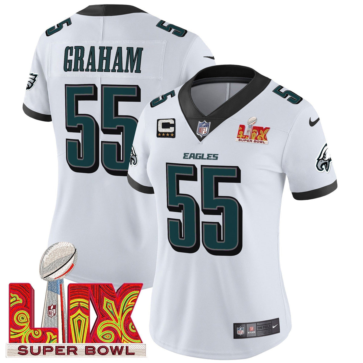 Women's PHI Super Bowl LIX Patch Vapor Limited Jersey - Stitched