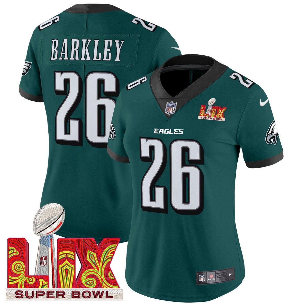 Women's PHI Super Bowl LIX Patch Vapor Limited Jersey - Stitched