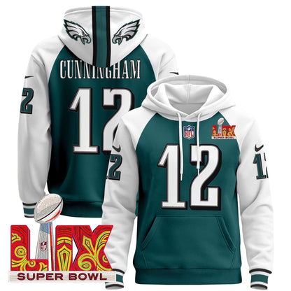 PHI Super Bowl LIX Patch Pullover Hoodie - Stitched