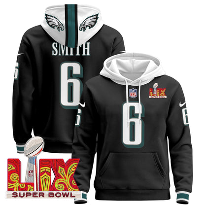 PHI Super Bowl LIX Patch Pullover Hoodie - Stitched