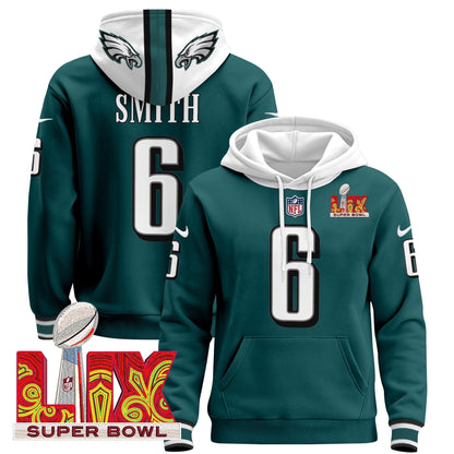 PHI Super Bowl LIX Patch Pullover Hoodie - Stitched