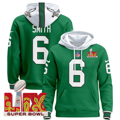 PHI Super Bowl LIX Patch Pullover Hoodie - Stitched