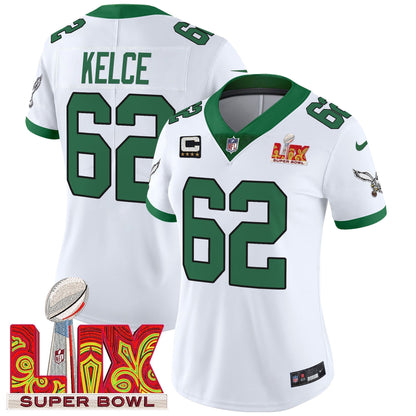 Women's PHI Super Bowl LIX Patch Vapor Limited Jersey - Stitched
