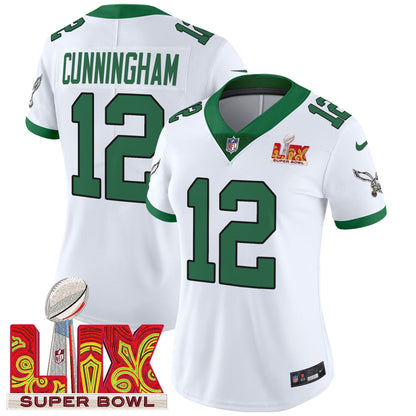 Women's PHI Super Bowl LIX Patch Vapor Limited Jersey - Stitched