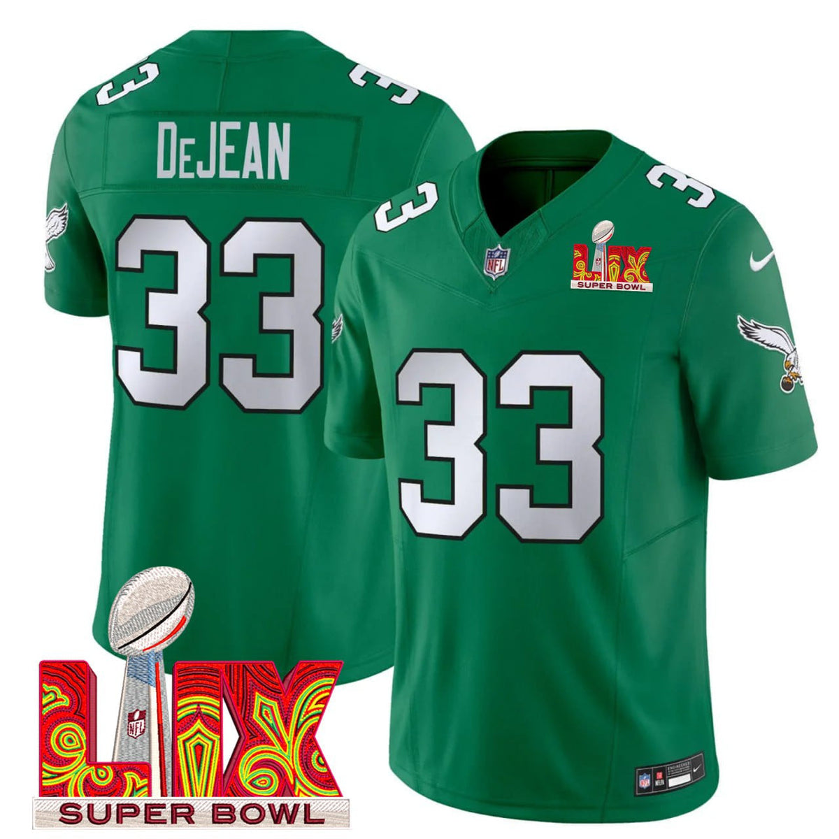 Cooper DeJean PHI Super Bowl LIX Jersey - Stitched