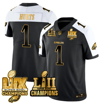 PHI LII-LIX Super Bowl Champions Gold Vapor Limited Jersey N2 - Stitched