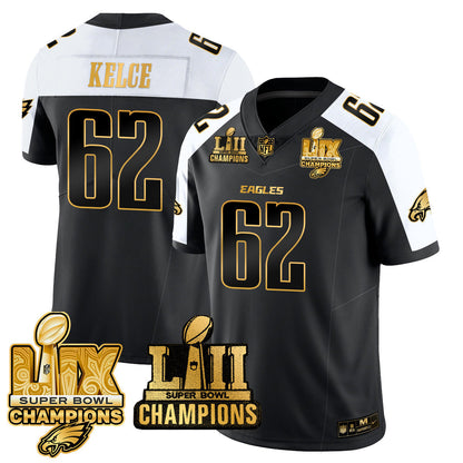 PHI LII-LIX Super Bowl Champions Gold Vapor Limited Jersey N2 - Stitched