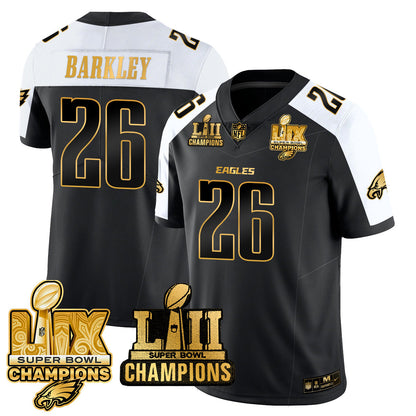 PHI LII-LIX Super Bowl Champions Gold Vapor Limited Jersey N2 - Stitched