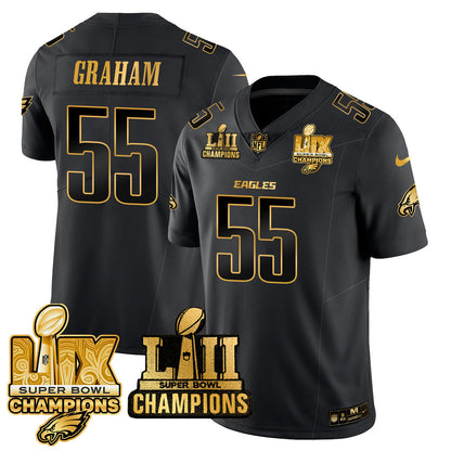 PHI LII-LIX Super Bowl Champions Gold Vapor Limited Jersey N2 - Stitched