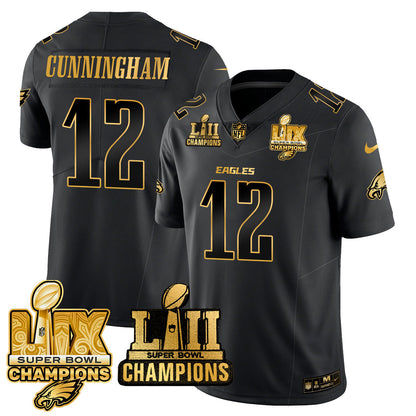 PHI LII-LIX Super Bowl Champions Gold Vapor Limited Jersey N2 - Stitched