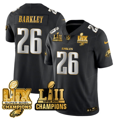 PHI LII-LIX Super Bowl Champions Gold Vapor Limited Jersey N2 - Stitched