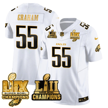 PHI LII-LIX Super Bowl Champions Gold Vapor Limited Jersey N2 - Stitched