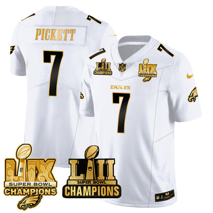 PHI LII-LIX Super Bowl Champions Gold Vapor Limited Jersey N2 - Stitched