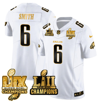 PHI LII-LIX Super Bowl Champions Gold Vapor Limited Jersey N2 - Stitched