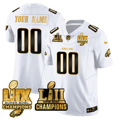 Custom Name/Gender PHI LII-LIX Super Bowl Champions Vapor Limited Jersey - Stitched