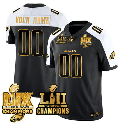 Custom Name/Gender PHI LII-LIX Super Bowl Champions Vapor Limited Jersey - Stitched