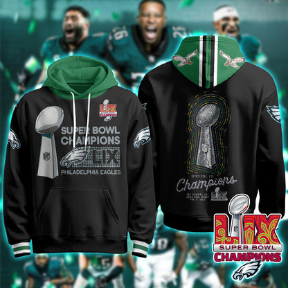 PHI Super Bowl LIX Champions Hoodie - Printed