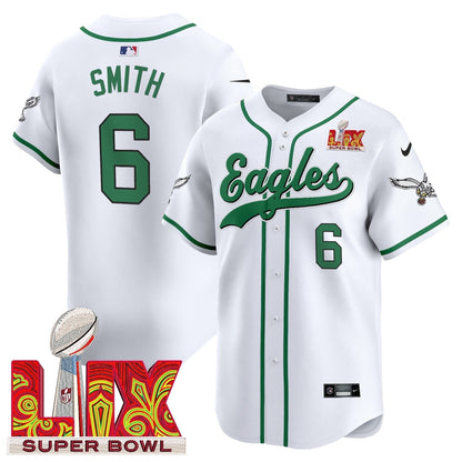 PHI Midnight Green Super Bowl LIX Vapor Baseball Jersey - Stitched