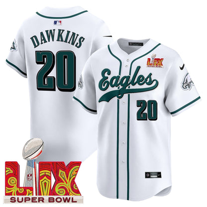 PHI Midnight Green Super Bowl LIX Vapor Baseball Jersey - Stitched