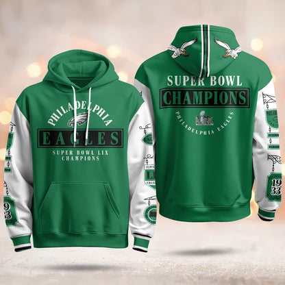 PHI Super Bowl LIX Champions Limited Hoodie N2 - Stitched