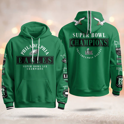 PHI Super Bowl LIX Champions Limited Hoodie N2 - Stitched