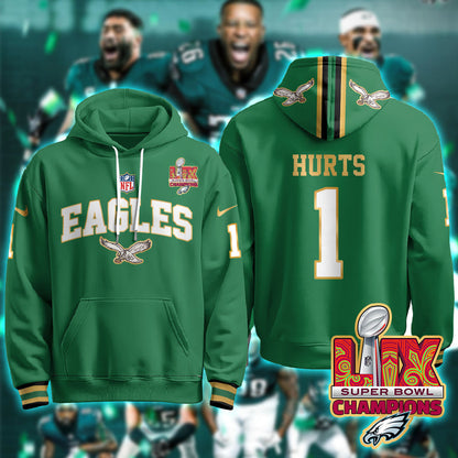 PHI Super Bowl LIX Champions Gold Hoodie N2R - Stitched