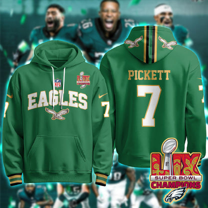 PHI Super Bowl LIX Champions Gold Hoodie N2R - Stitched