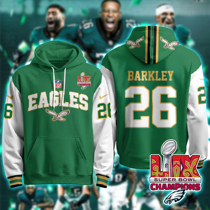 PHI Super Bowl LIX Champions Gold Hoodie N2R - Stitched