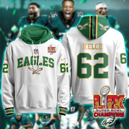 PHI Super Bowl LIX Champions Gold Hoodie N2R - Stitched