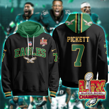 PHI Super Bowl LIX Champions Gold Hoodie N2R - Stitched