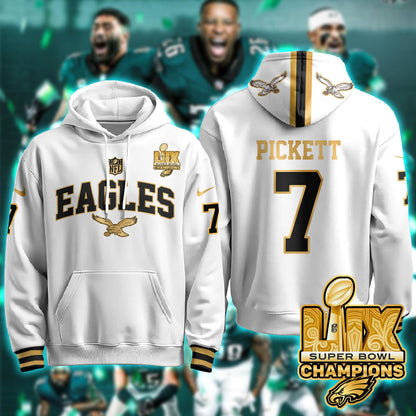 PHI Super Bowl LIX Champions Gold Hoodie N2R - Stitched