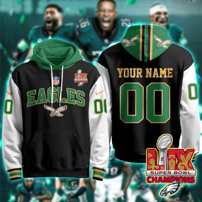 PHI Super Bowl LIX Champions Gold Hoodie N2r