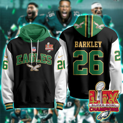 PHI Super Bowl LIX Champions Gold Hoodie N2R - Stitched