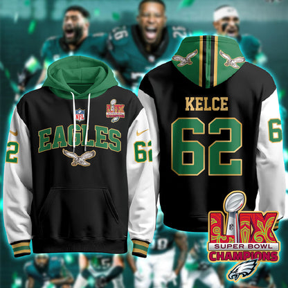 PHI Super Bowl LIX Champions Gold Hoodie N2R - Stitched