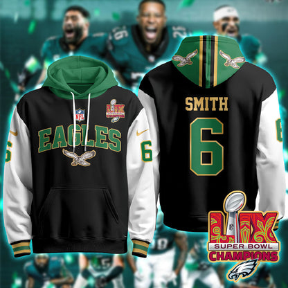 PHI Super Bowl LIX Champions Gold Hoodie N2R - Stitched