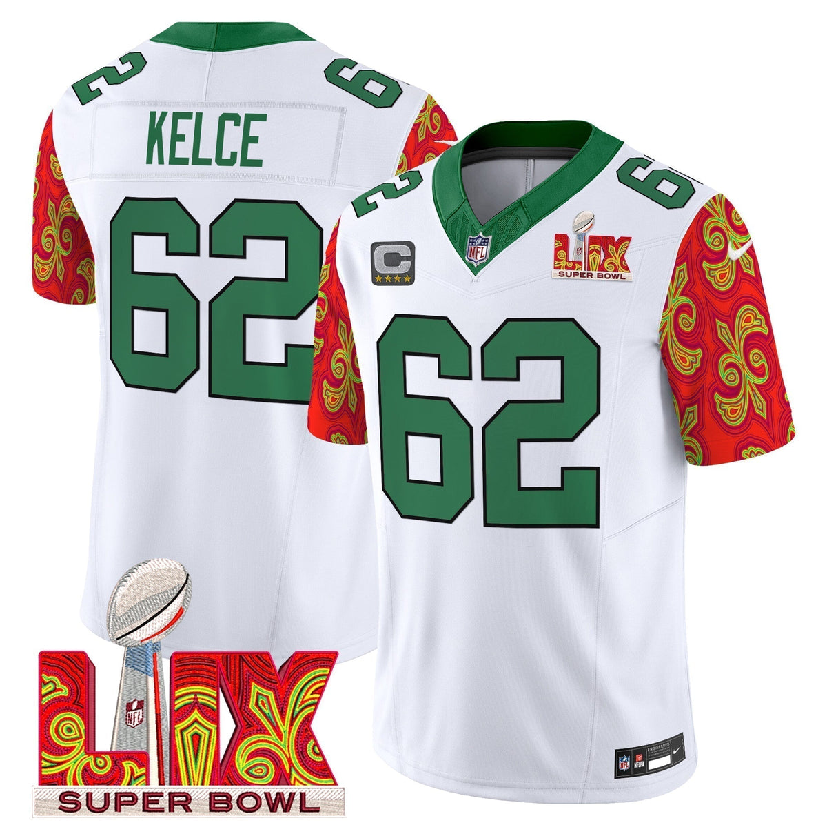 PHI Kelly Green Super Bowl LIX Style Vapor Limited Jersey - Stitched