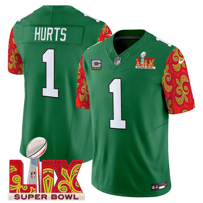 PHI Kelly Green Super Bowl LIX Style Vapor Limited Jersey - Stitched