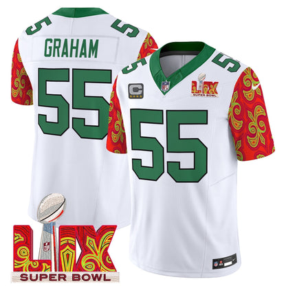 PHI Kelly Green Super Bowl LIX Style Vapor Limited Jersey - Stitched