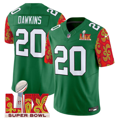 PHI Kelly Green Super Bowl LIX Style Vapor Limited Jersey - Stitched