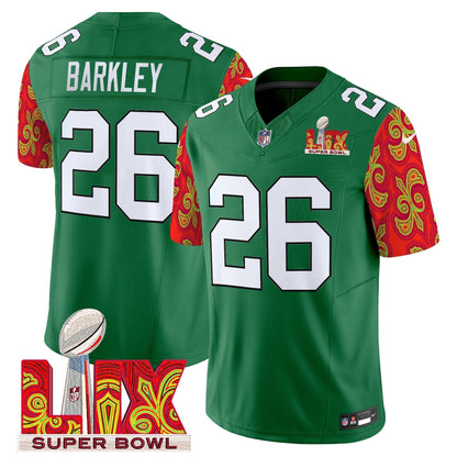 PHI Kelly Green Super Bowl LIX Style Vapor Limited Jersey - Stitched