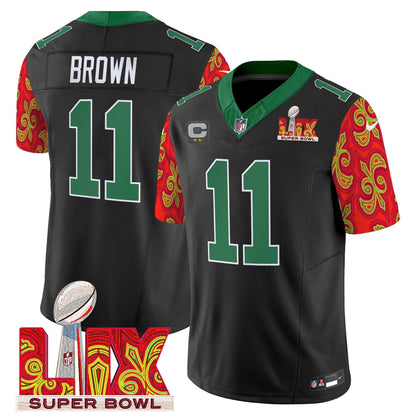 PHI Kelly Green Super Bowl LIX Style Vapor Limited Jersey - Stitched